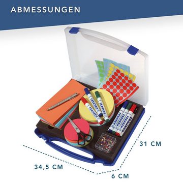 FRANKEN Moderationskoffer Präsentationskoffer Mini, 1100-teilig, Kunststoffkoffer, transparent, verschließbar