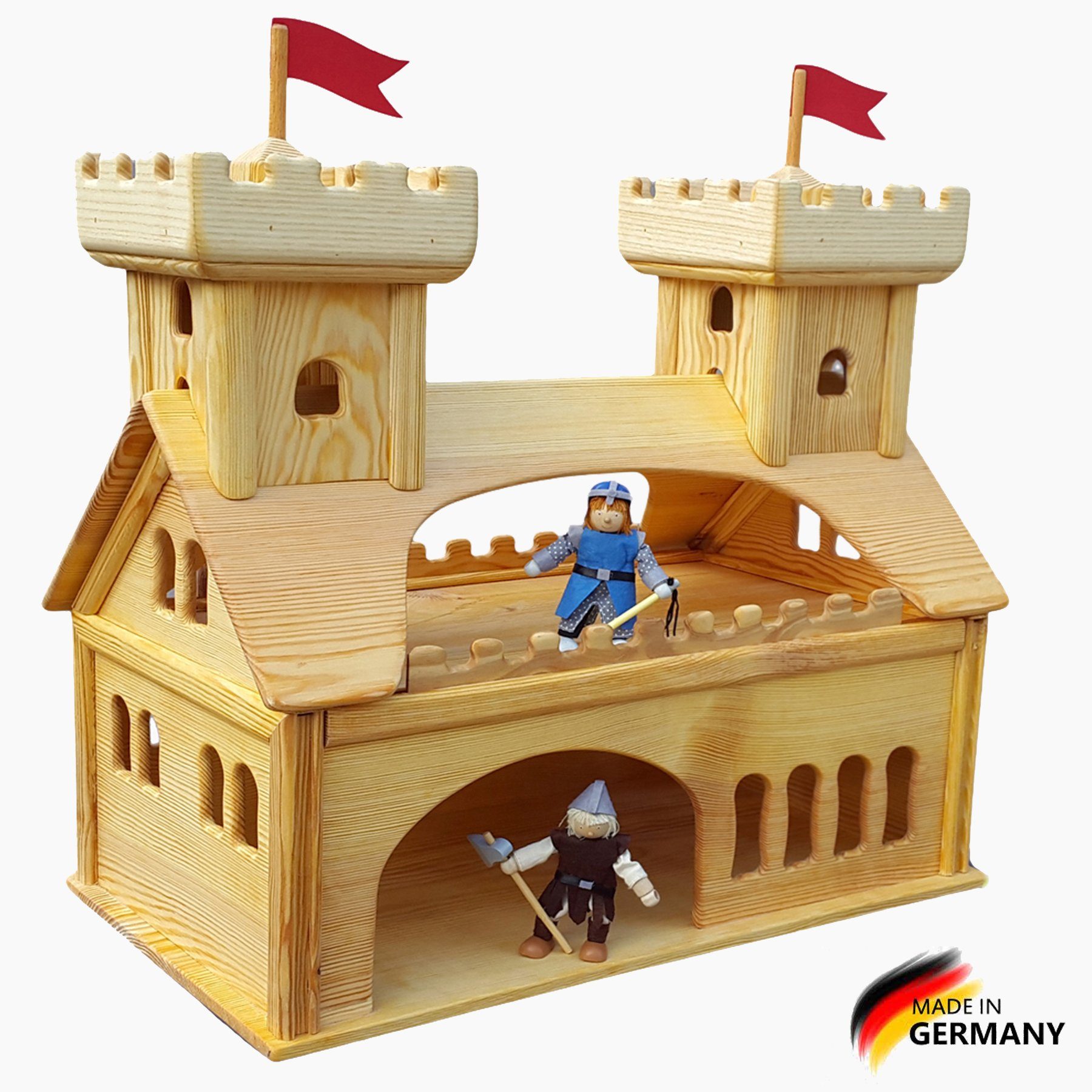 Madera Spielzeuge Spiel-Gebäude Burghaus mit Turm (set packung, 1-tlg., packung), Made in Germany