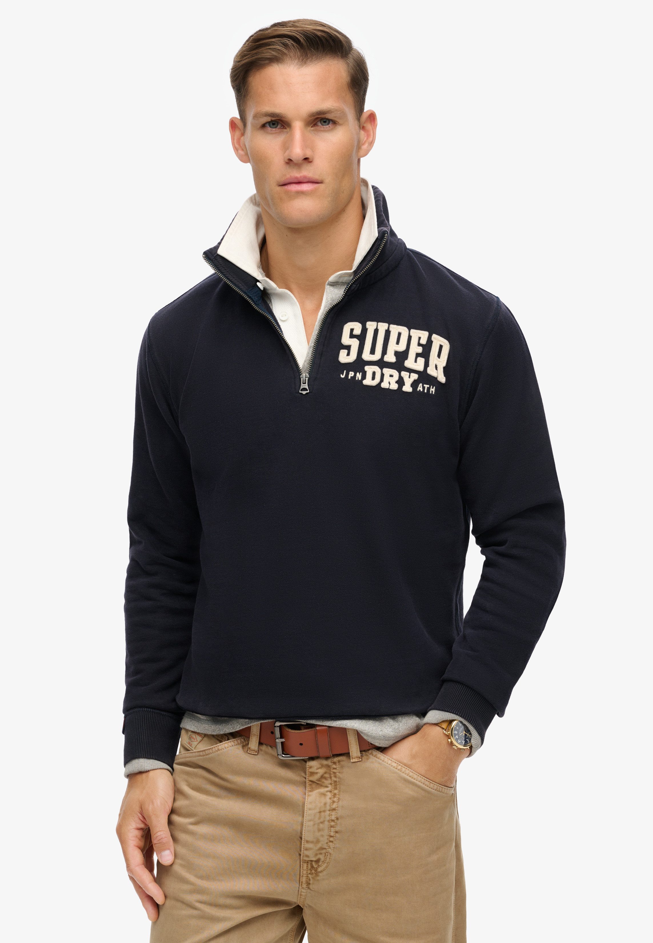 Superdry Sweatshirt VINTAGE ATHLETIC ZIP HENLEY günstig online kaufen
