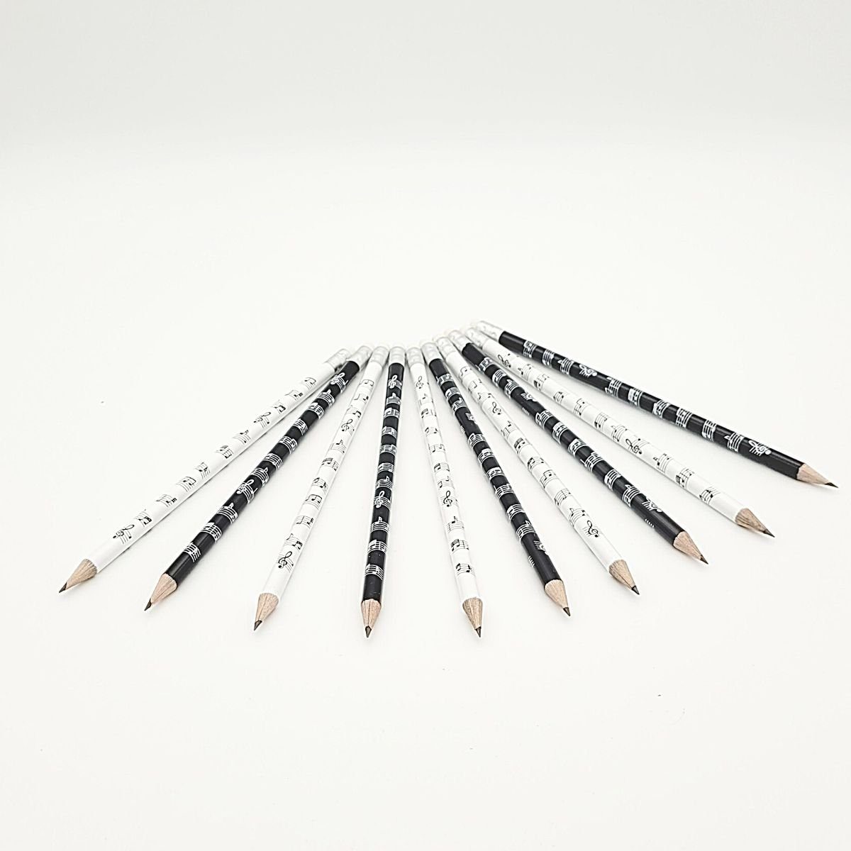 Musikboutique Bleistift, mit Stück 10 Notenlinien-Bleistifte Radiergummi,