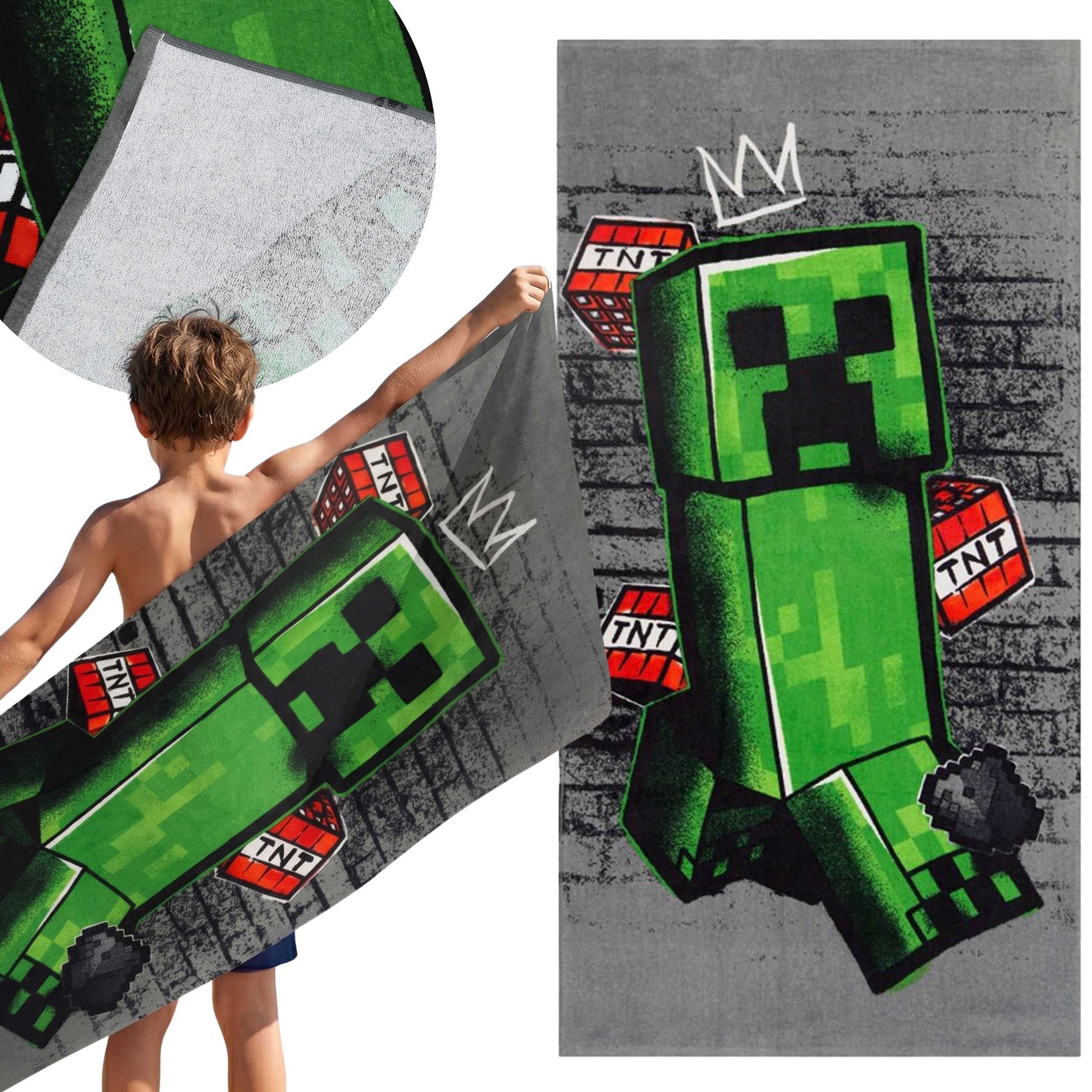 Minecraft Badetücher Minecraft-Strandtuch, Badetuch 100 % Baumwolle, 70 x 140 cm