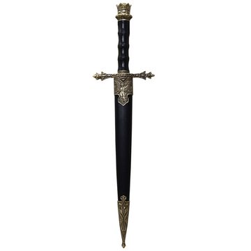 MystiCalls Spielzeug-Schwert Deko Dolch mit Krone und Scheide Ritterdolch Ritter Kostüm, (1-tlg), Stainless Steel