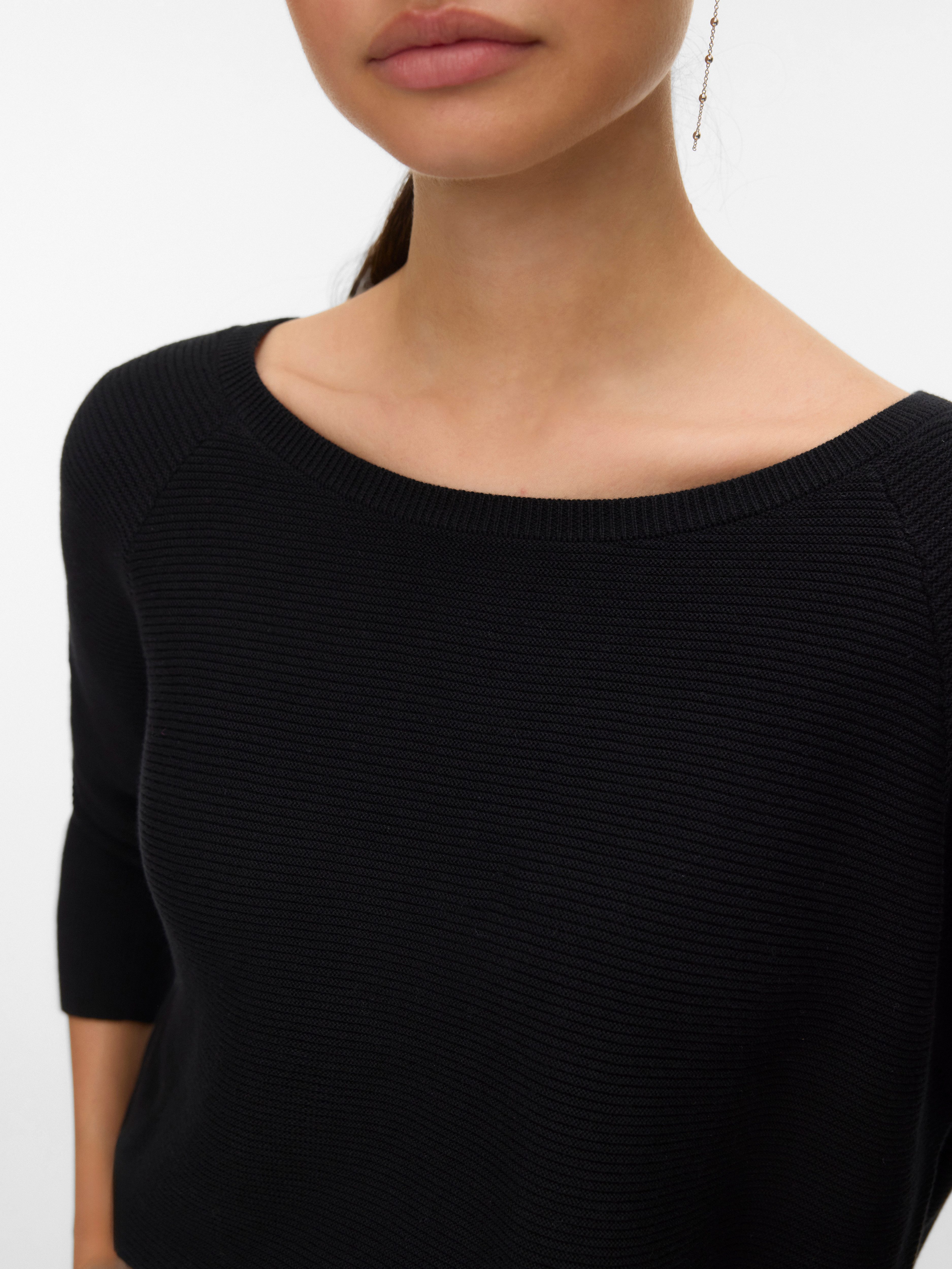 Vero Moda Strickpullover VMNEW NORA 3/4 BOATNECK PULLOVER NOOS