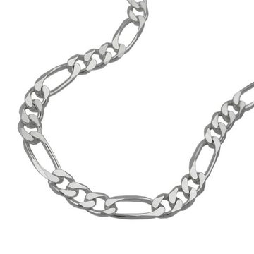 unbespielt Silberkette Halskette 4,8 mm flache Figarokette 925 Silber 60 cm inkl. Schmuckbox, Silberschmuck für Damen und Herren