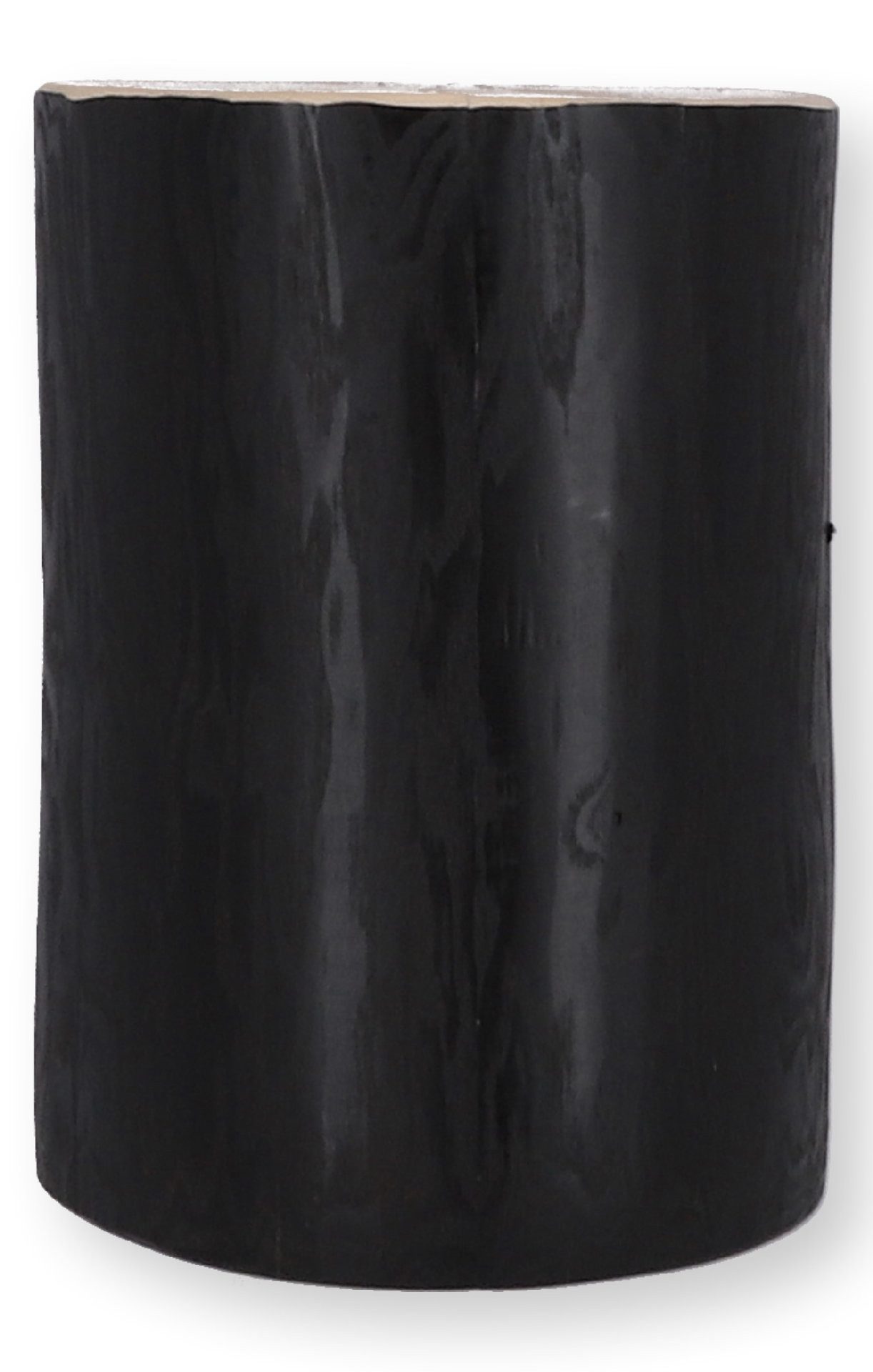 jankurtz Beistelltisch Block rund, Kernesche massiv, Schwarz, H 38 cm
