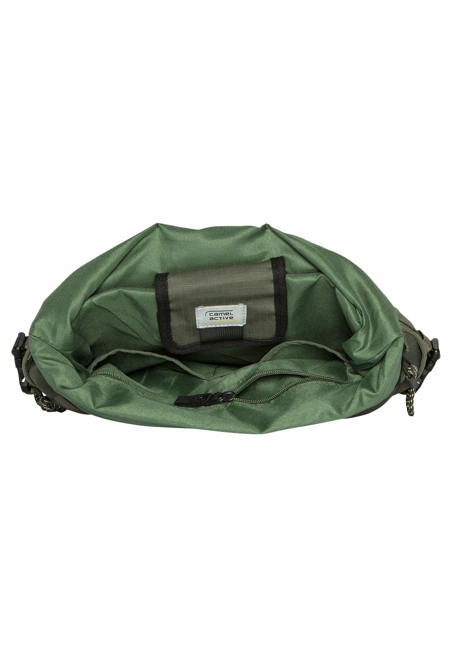 camel active Freizeitrucksack Rucksack aus Baumwolle in modernem Look, Markenlabel
