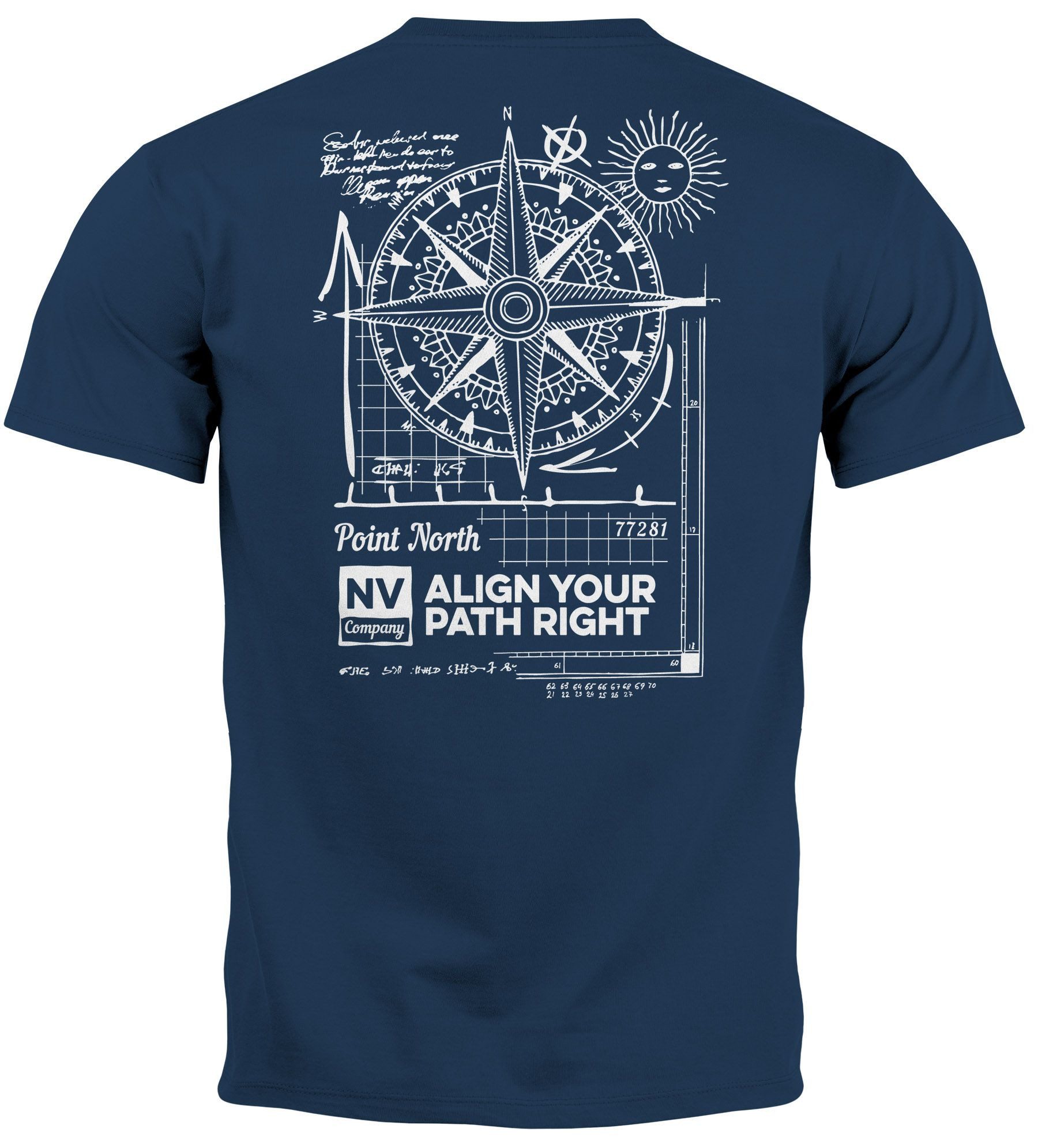 Neverless Print-Shirt Herren T-Shirt Backprint Maritim günstig online kaufen