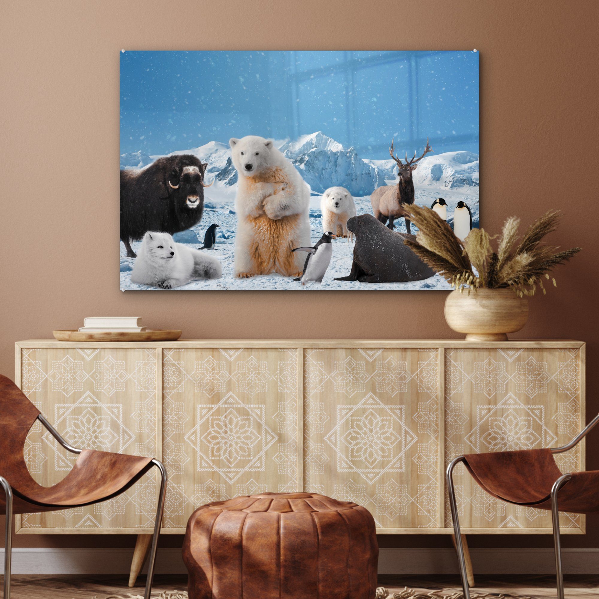 Acrylglasbild Große St), Tiere Schlafzimmer Acrylglasbilder - & Arktis, (1 Wohnzimmer Fünf MuchoWow -