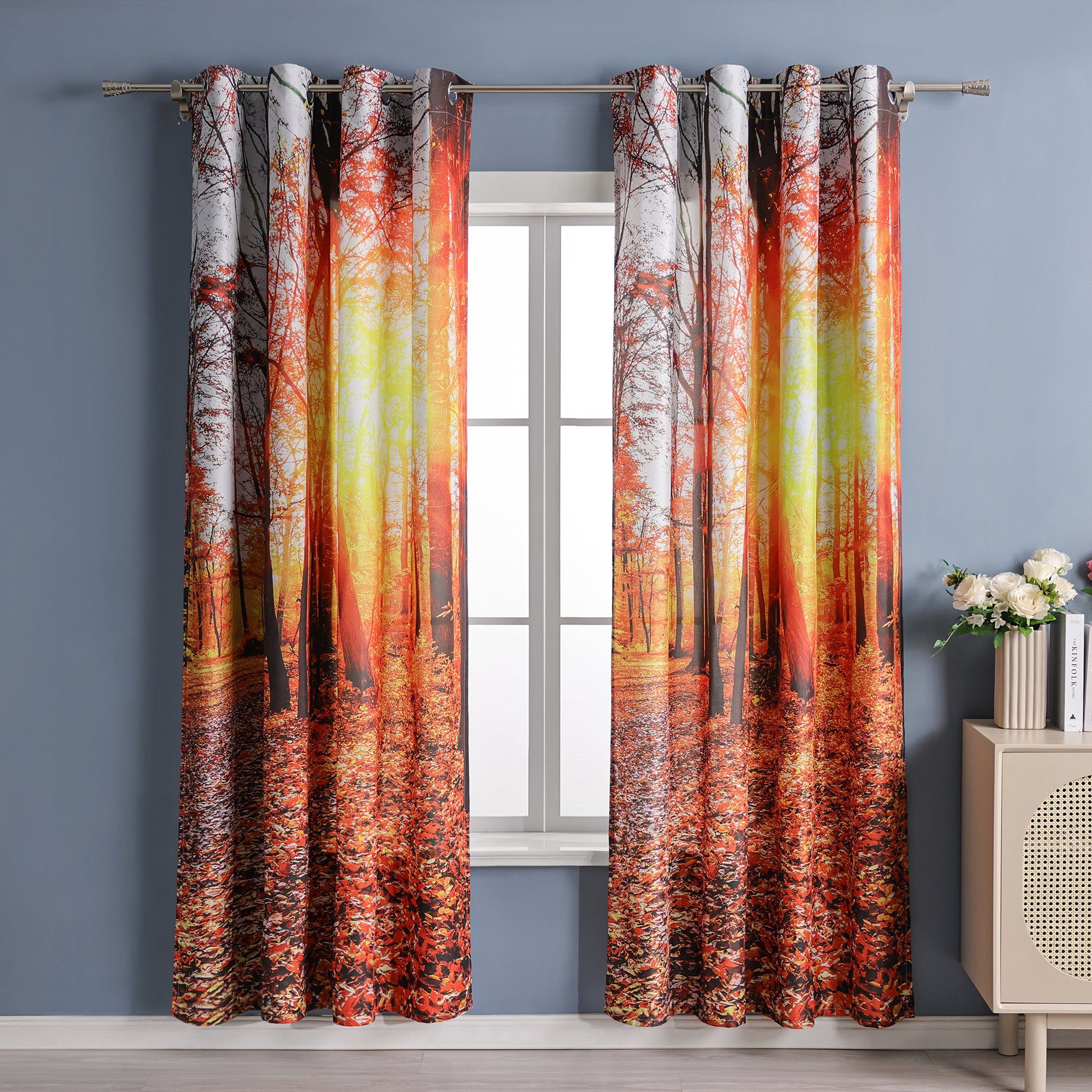 Blickdichte Vorhänge Mit Wald-Tier-Muster - Verdunkelung Für Wohn- & Kinderzimmer