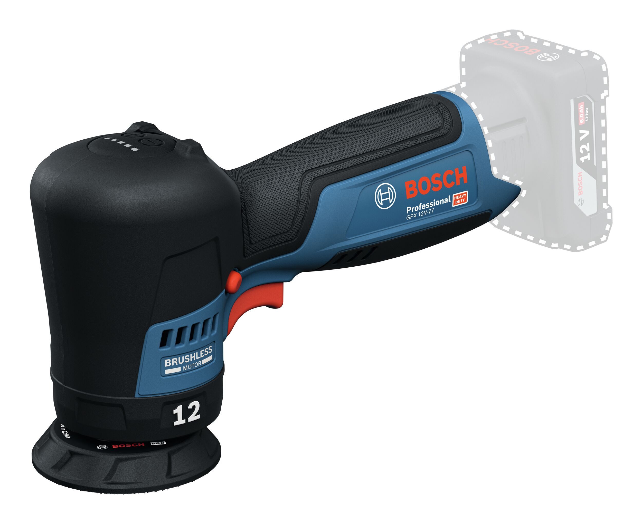 BOSCH Akku-Poliermaschine GPX 12V-77, 7000 max. U/min, Polierer Ohne Akku - im Karton