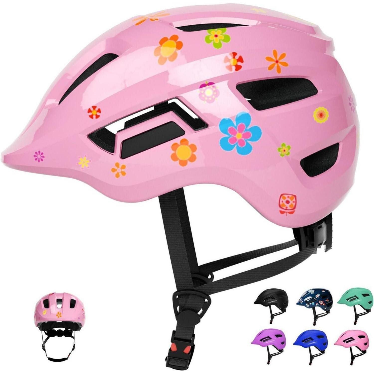 LuxusKollektion Kinderfahrradhelm Kinderhelm Fahrradhelm Kleinkind Baby Verstellbar S Rosa Blumen