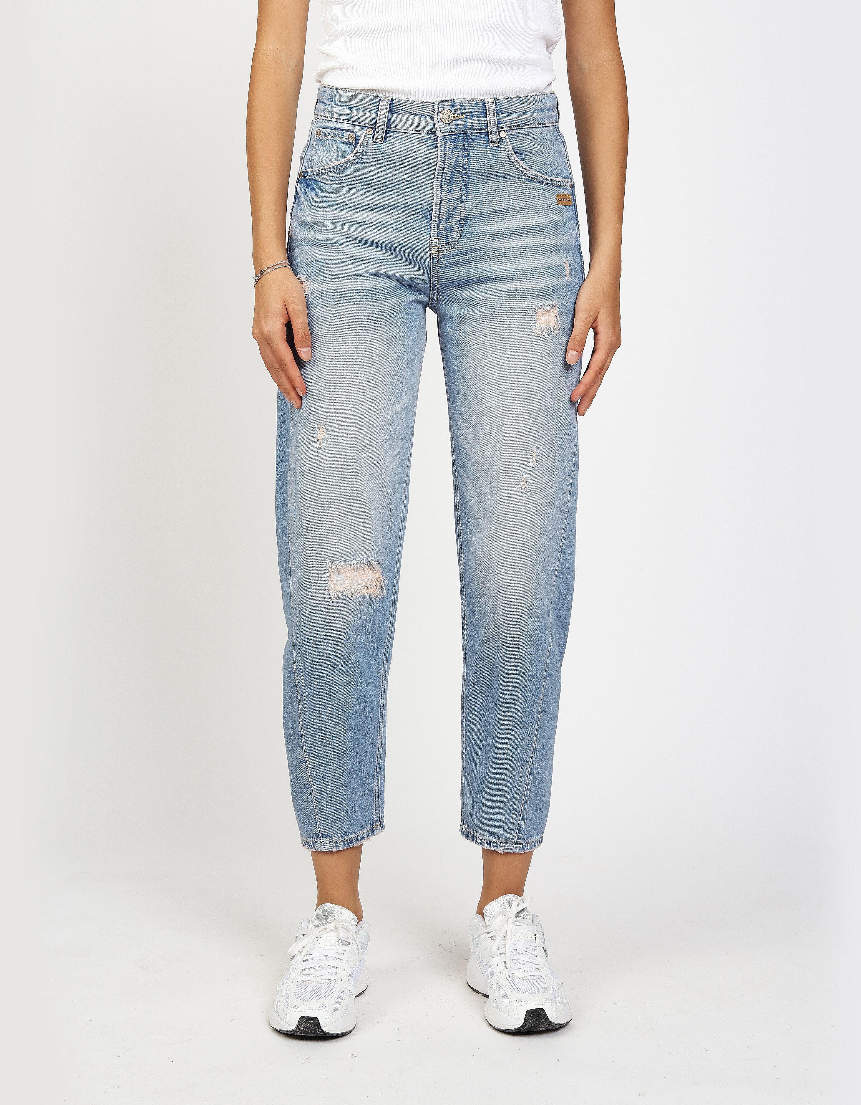 GANG 5-Pocket-Jeans 94BLAKE mit eingesetztem Seitenstreifen, cropped