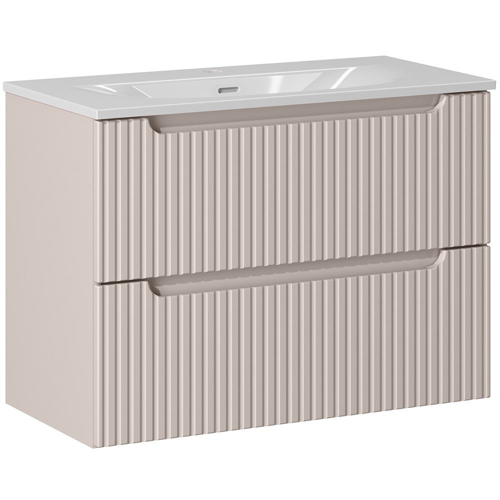 Lomadox Waschtisch NEWPORT-56-CASHMERE, 81cm mit Keramikwaschbecken, kaschm günstig online kaufen