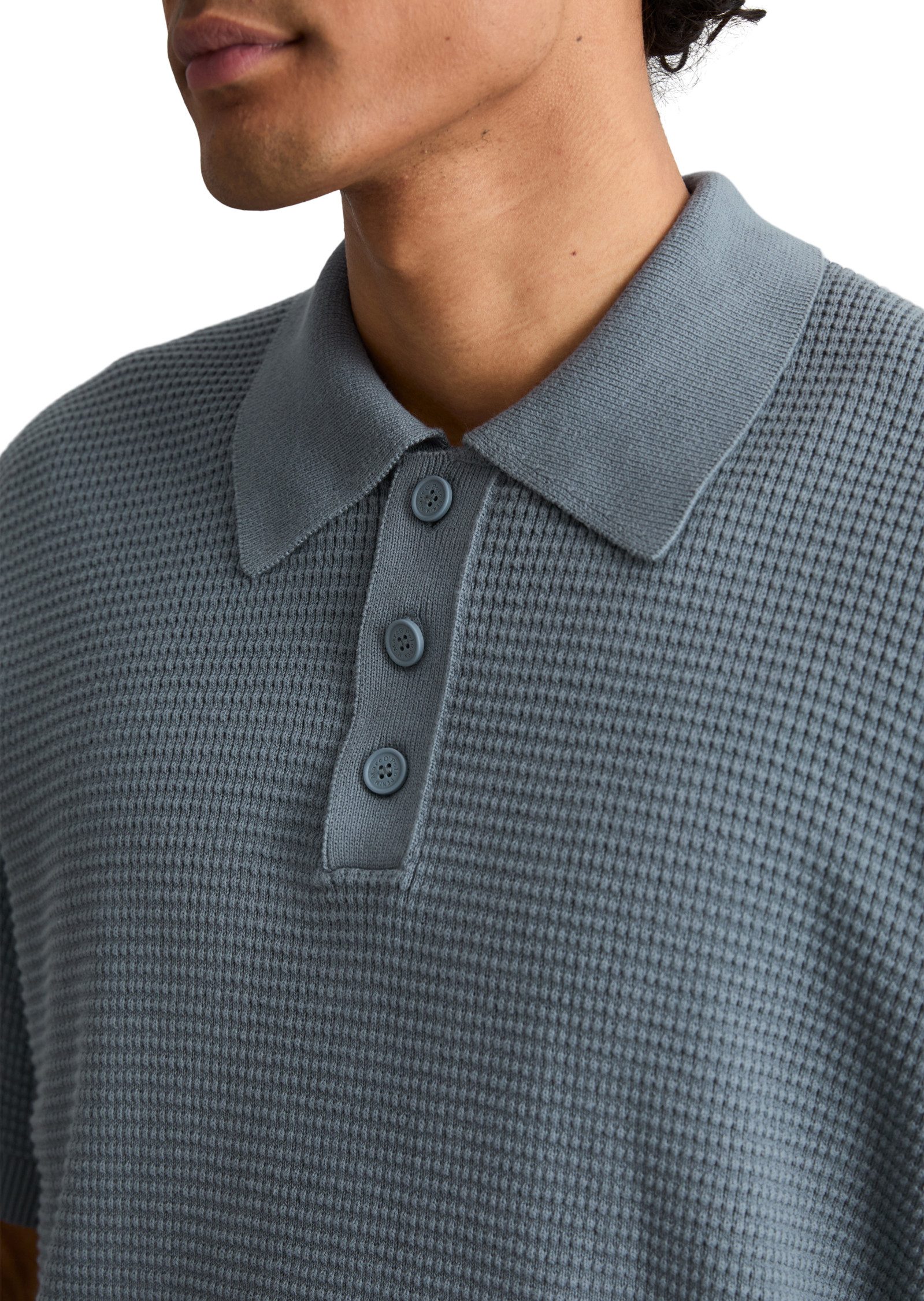 Marc O'Polo DENIM Poloshirt mit Waffelstruktur, regular fit – Bild 3 von 5