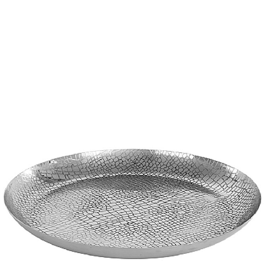Broste Copenhagen Kerzentablett Croco Aluminium silber