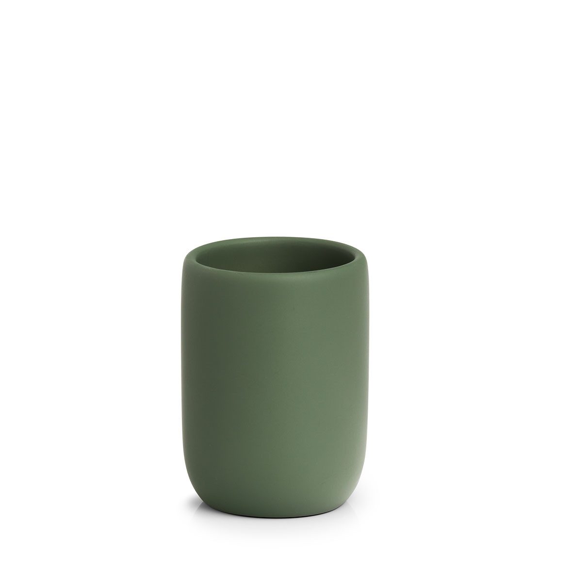 Basera® Zahnputzbecher Zahnputzbecher aus Polyresin, (1-St), olivgrün, Ø 7,2 x 10 cm