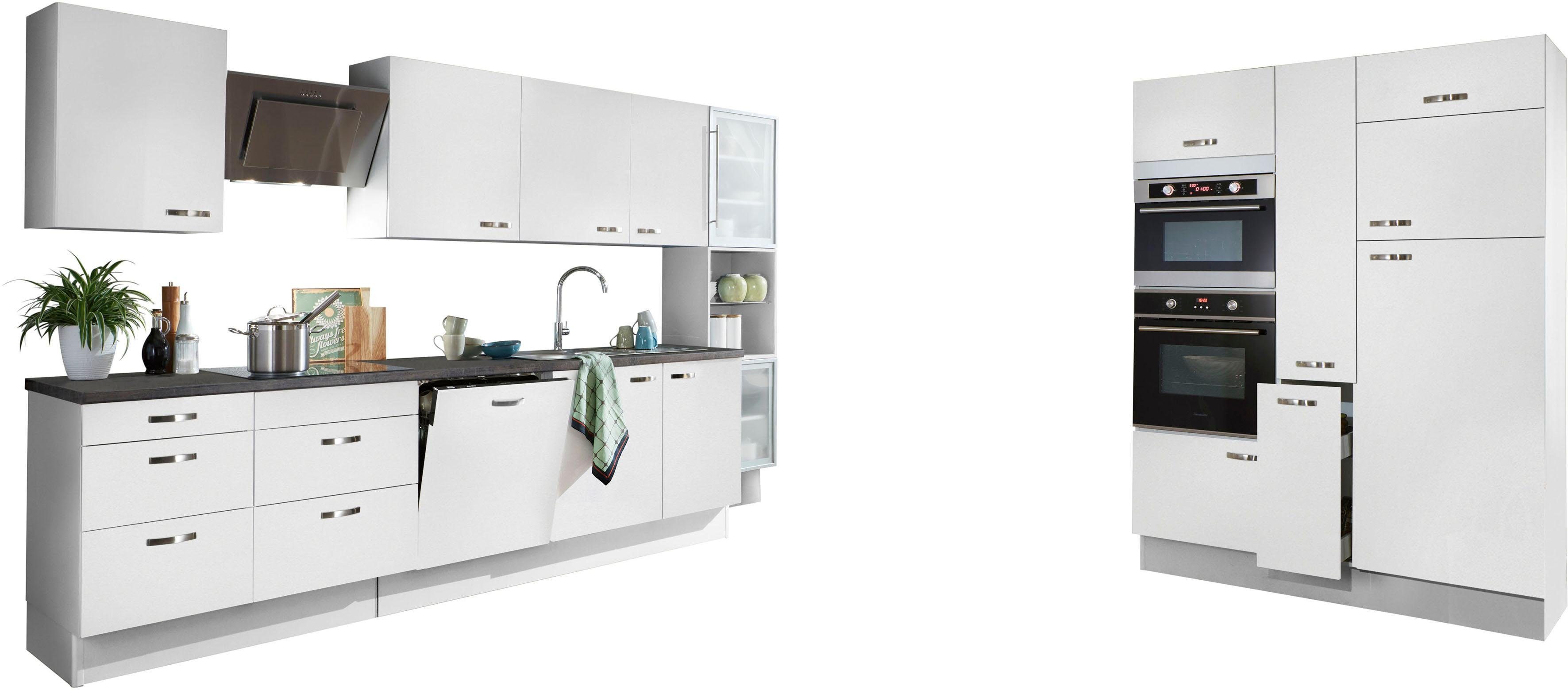 weiß Cara, Vollauszügen | OPTIFIT mit Breite Küchenzeile 480 cm Soft-Close-Funktion, weiß/weiß und