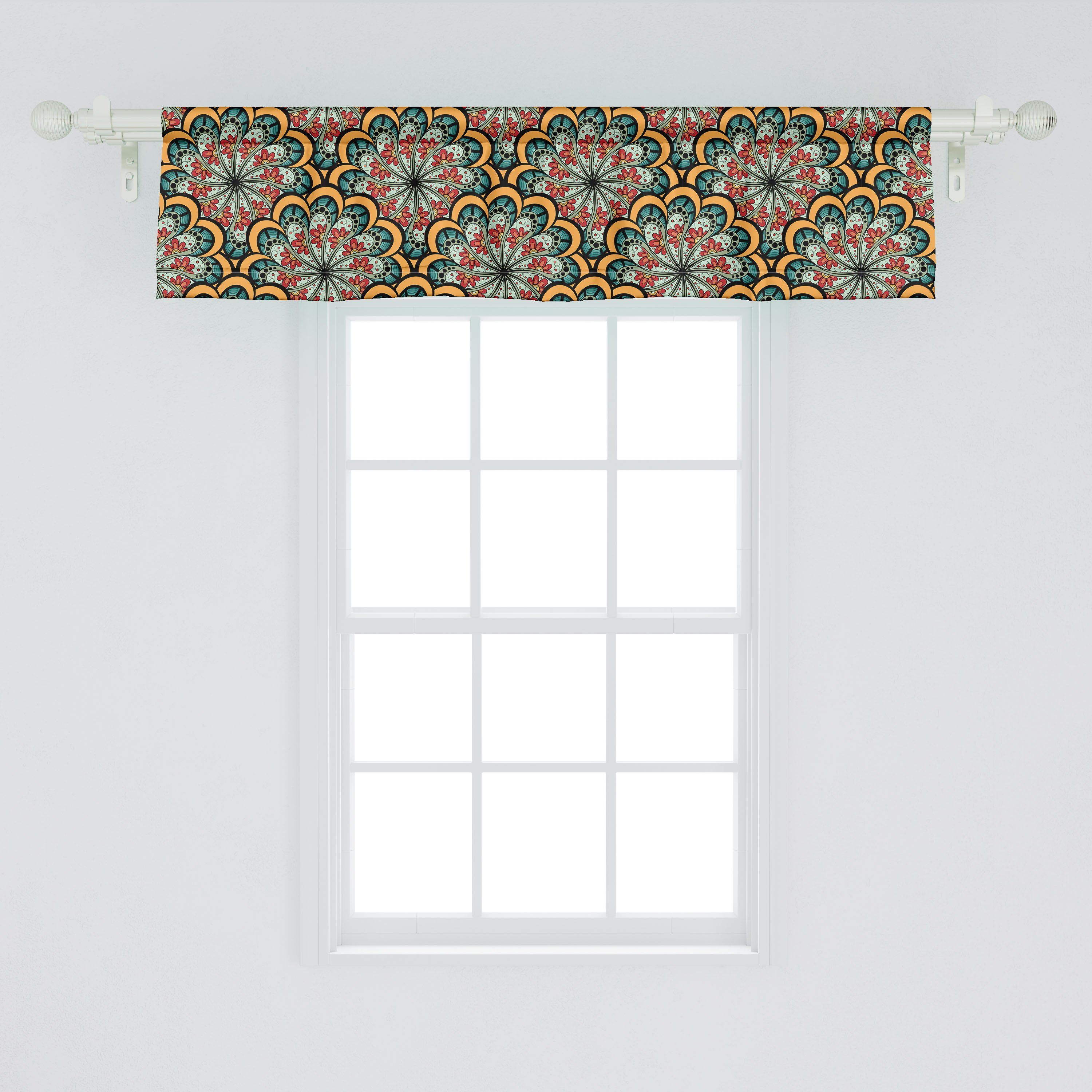 Scheibengardine Vorhang Volant für Küche Microfaser, Stangentasche, Dekor Abakuhaus, Welle Schlafzimmer marokkanische mit Paisley