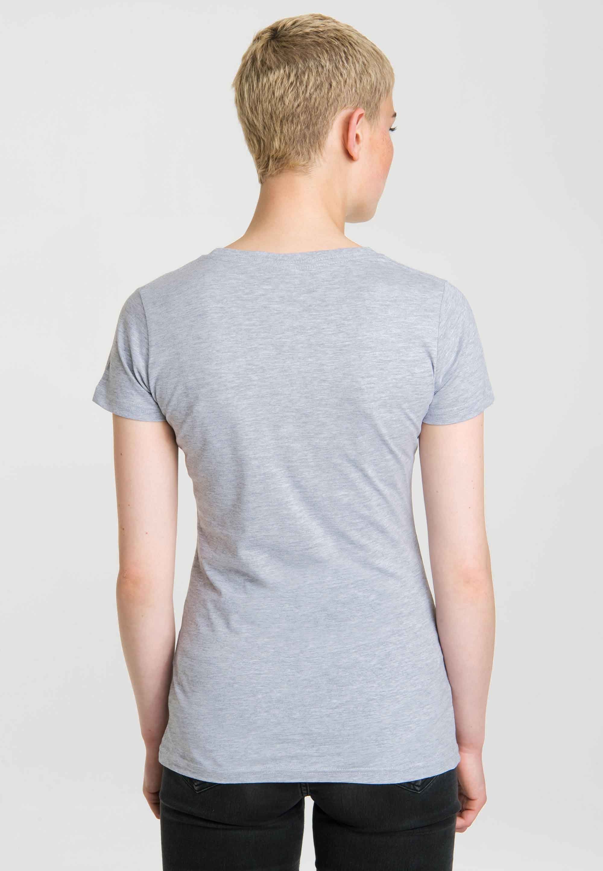 LOGOSHIRT T-Shirt Der mit lizenziertem kleine Print Maulwurf