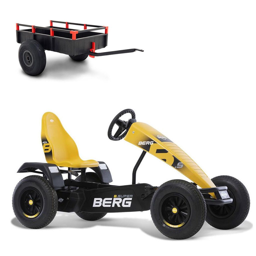 Go-Kart BERG Gokart XXL B. Super Yellow E-Motor Hybrid gelb E-BFR mit Anhänger