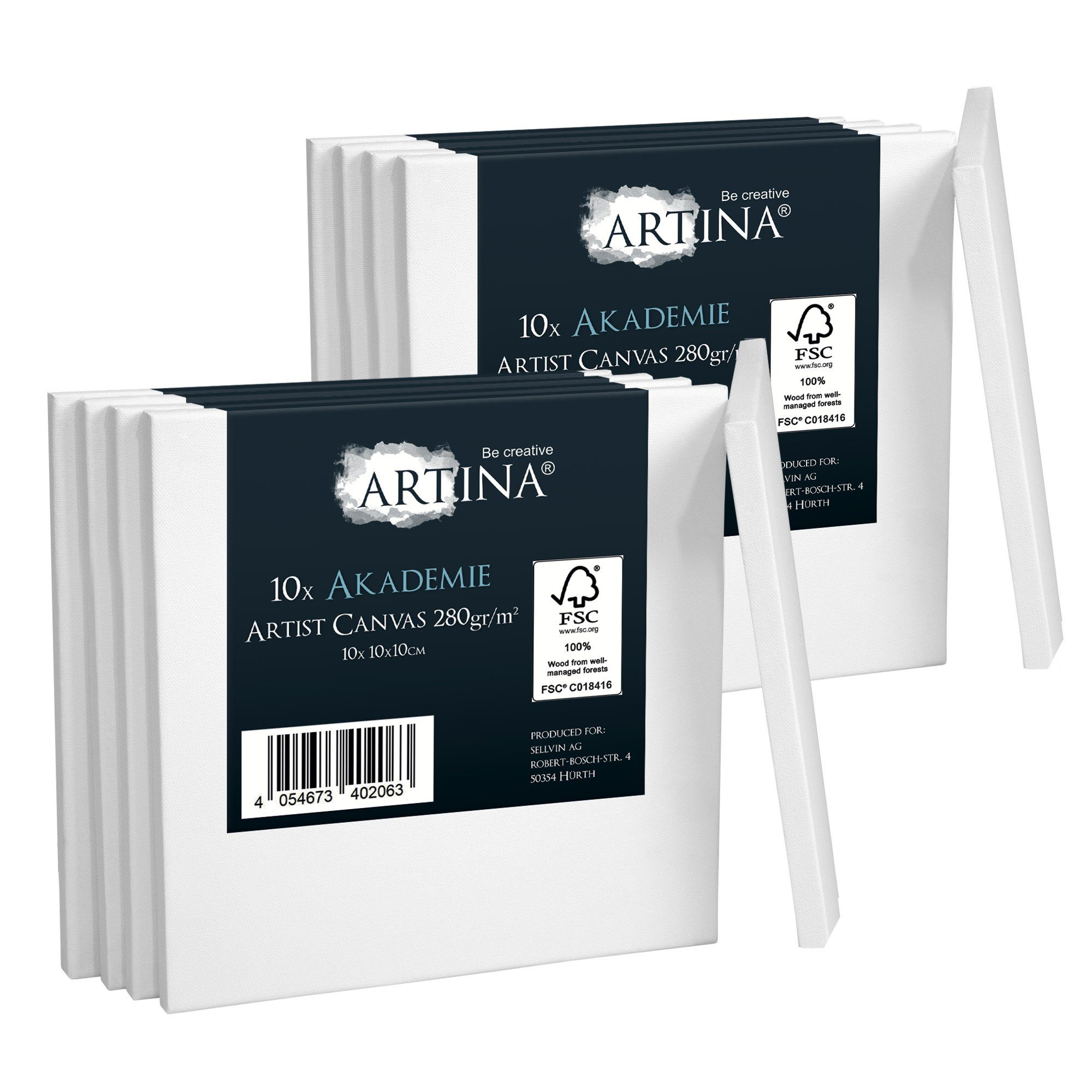 Artina Leinwand Akademie, Keilrahmen 10er Set 10x10cm günstig online kaufen