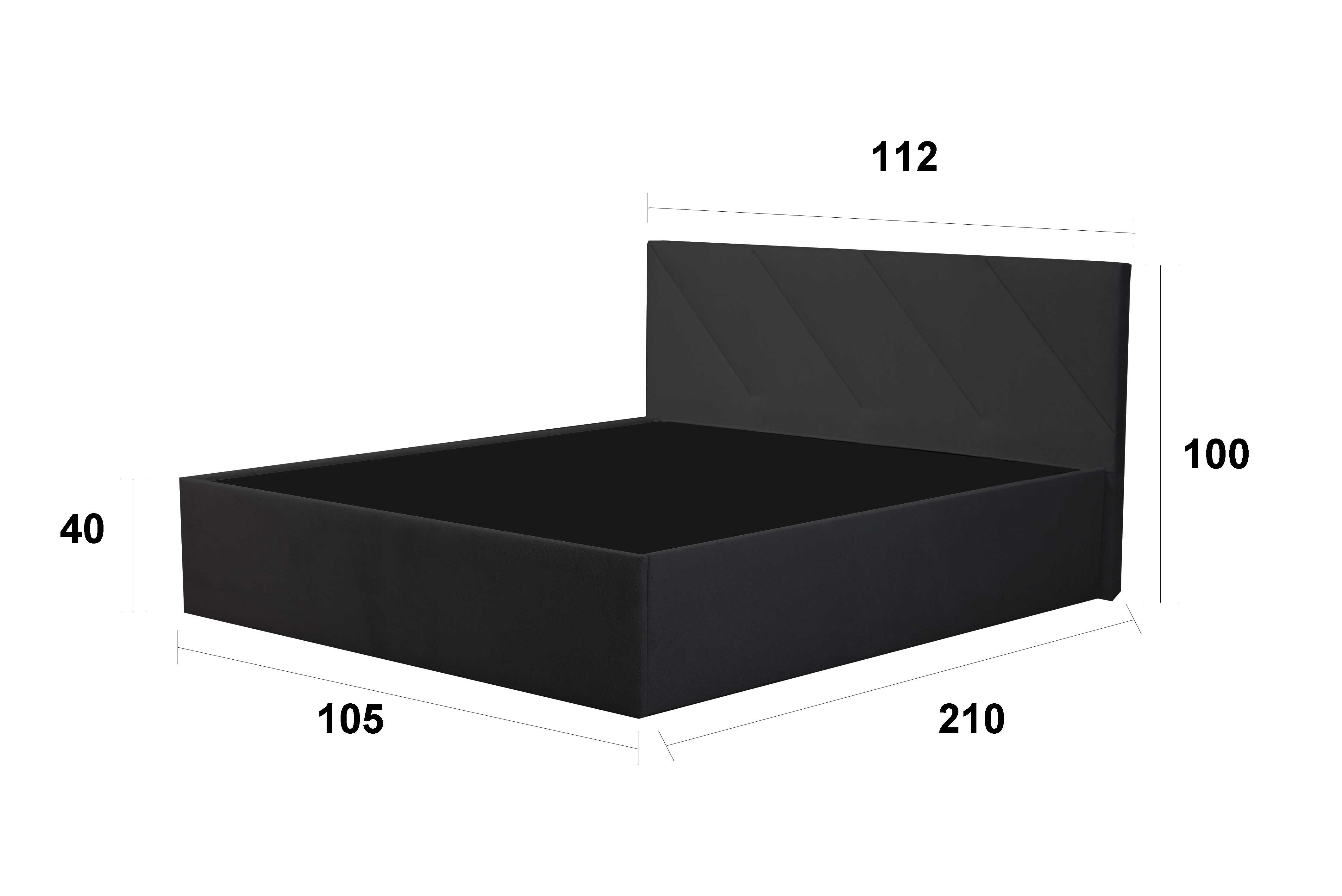 Halmon Schlafkomfort Betten Polsterbett Helgoland (Mit Stauraum unter der Liegefläche, erhältlich in 6 Größen und 7 attraktiven Farben mit oder ohne Matratze), Seitenhöhe 40 cm, inkl. Lattenrost bei Ausführung mit Matratze