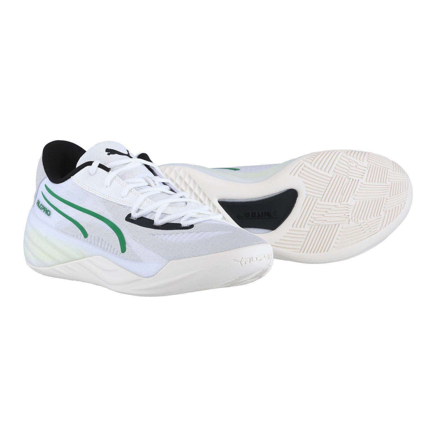 PUMA Hallen-Indoorschuhe All-Pro Nitro weiss/grau Herren Badmintonschuh