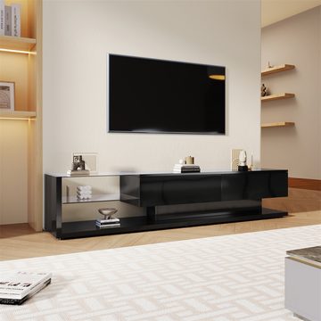autolock TV-Schrank TV-Schränke, Lowboards, Hochglanz-Wohnzimmermöbel Glastrennwände und variable LED-Beleuchtung
