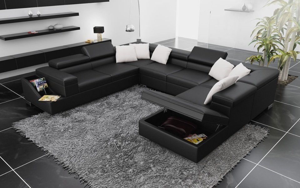 JVmoebel Ecksofa, Ledersofa Sofa Couch Wohnlandschaft Ecksofa Eck Design Modern