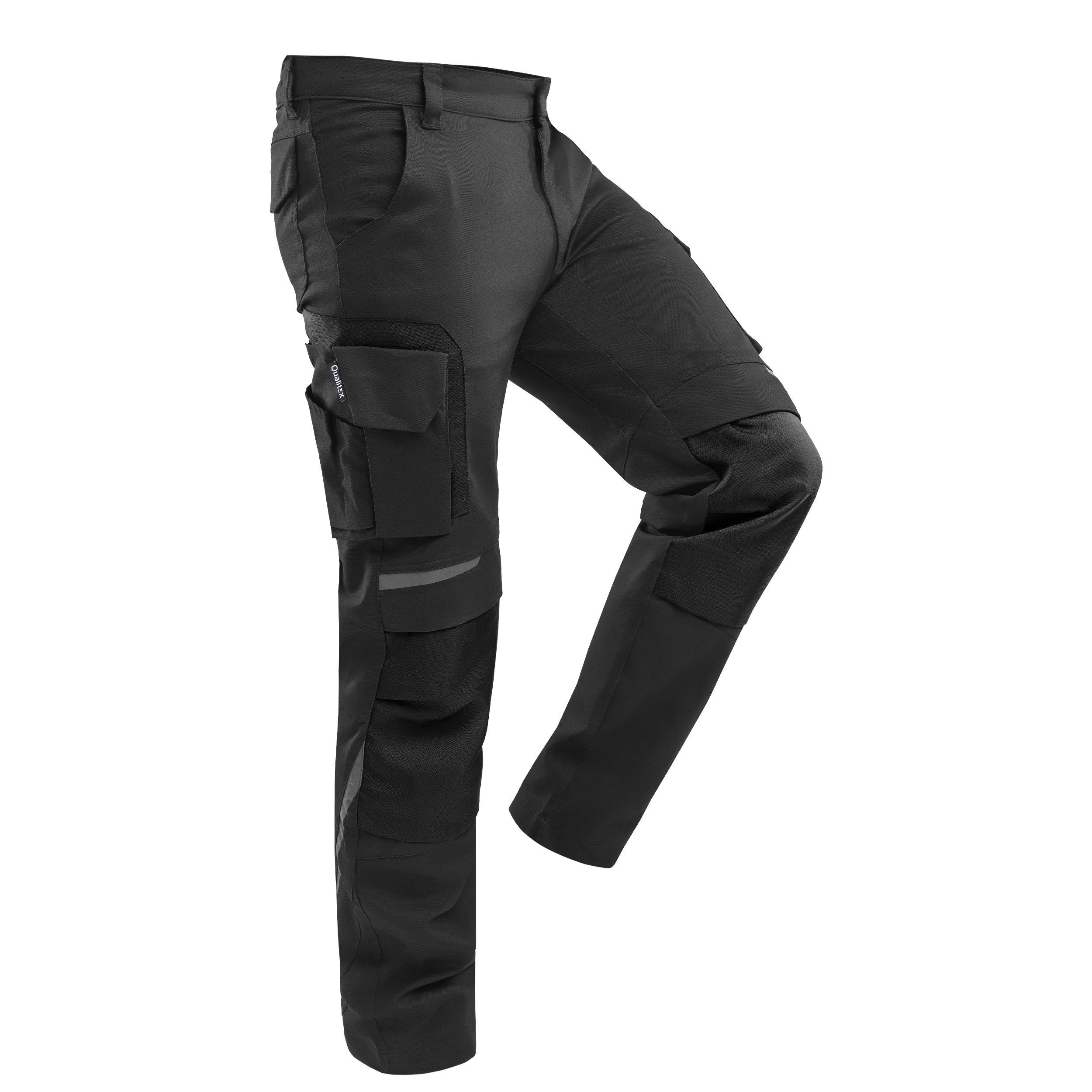 Qualitex Workwear Arbeitsbundhose moderne PROfessionals Herren-Arbeitshose, Stretch-Bundhose Herren (1-tlg) robuste Workwear-Berufshose mit 6 Taschen, mit Kniepolstertaschen