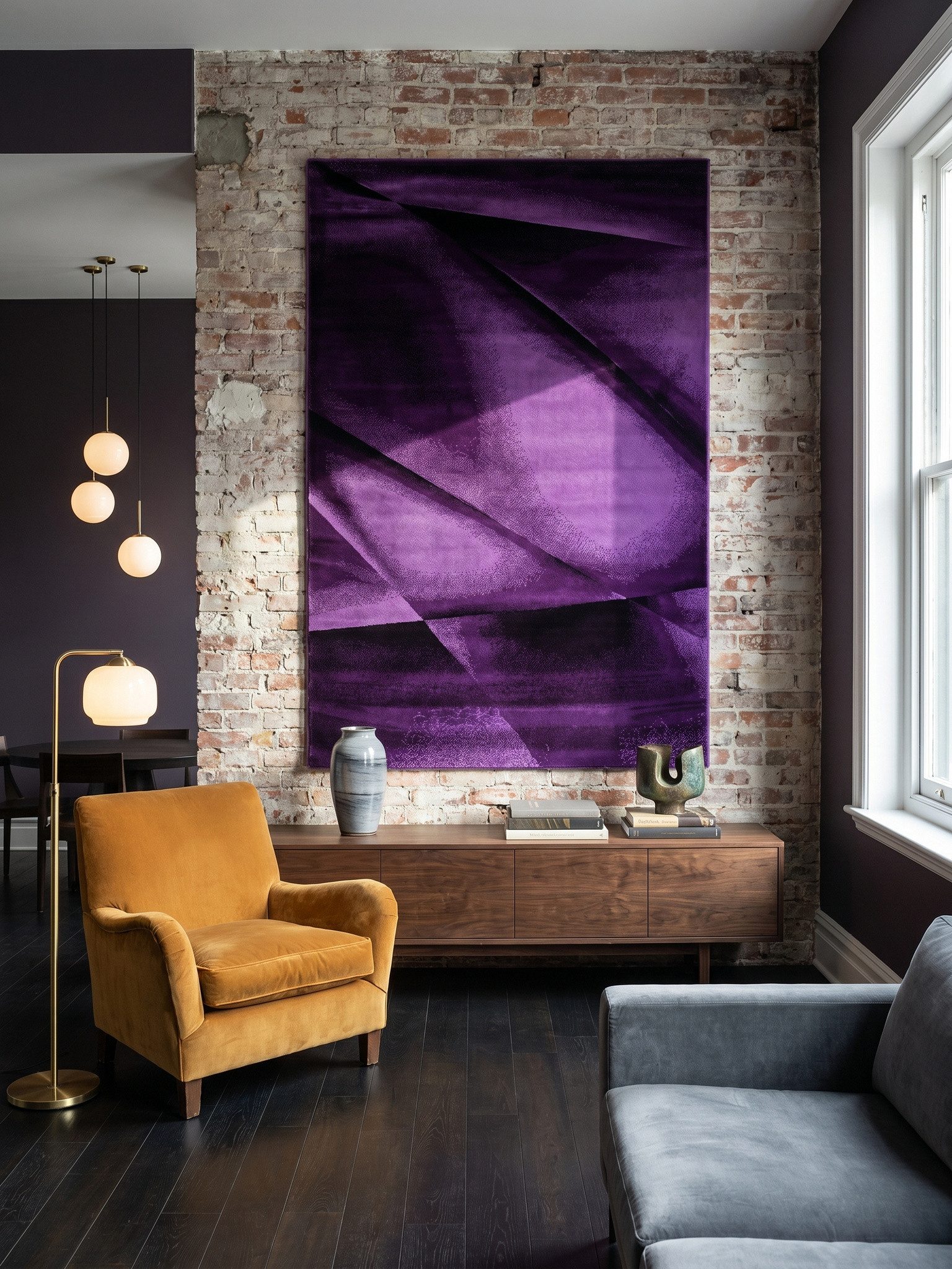 KADIMA DESIGN Teppich ASPEN Wohnzimmer Schlafzimmer Waschbar Wohnzimmerteppich Esszimmer, Läufer, Höhe: 14 mm, Violett, 80x150 cm, Strapazierfähig Modern Waschb – Bild 4 von 5