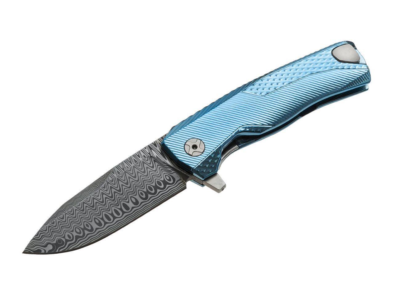 LionSteel Taschenmesser Taschenmesser ROK Damast Blue