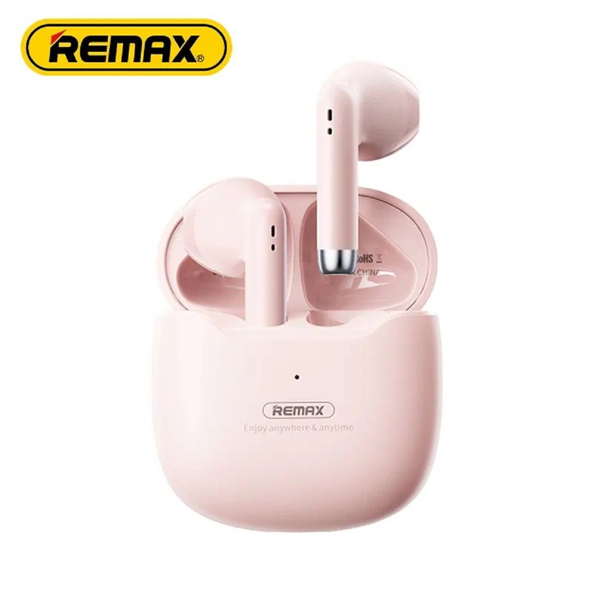 Remax TWS-19 5.3 Kopfhörer mit Ladecase für Smartphone (Schwarz) Bluetooth-Kopfhörer (Bluetooth, Touch Control, Wireless, Bluetooth, Stereo-Musik, Musikspiel dauer: 5h, Funktion: Für Video Spiel,Für Handy,Hifi Kopfhörer,Sport, Vocalism Prinzip: Dynamische, Wireless) Rosa