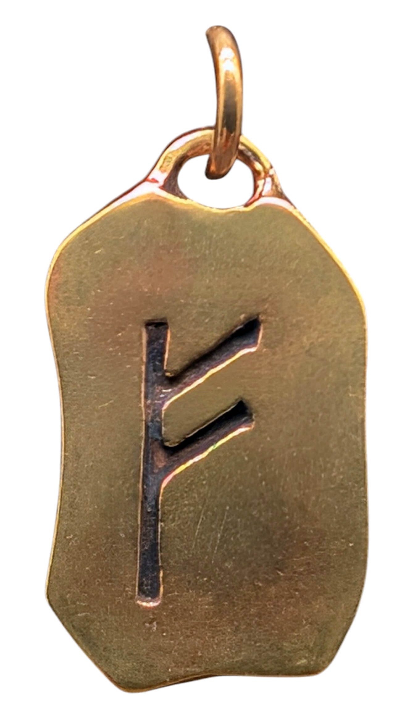 Kiss of Leather Kettenanhänger Rune Runen Anhänger Bronze Buchstabe F Fehu Feoh Rind Reichtum