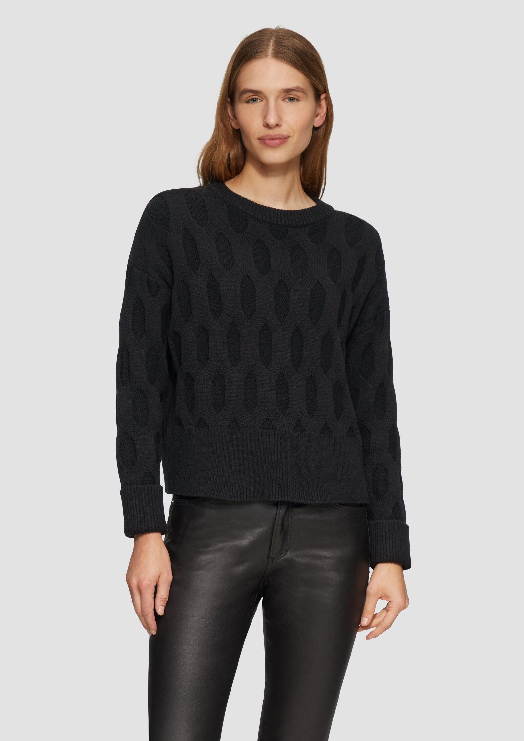 s.Oliver Longpullover Strickpullover Oversized Pullover mit Strickmuster günstig online kaufen