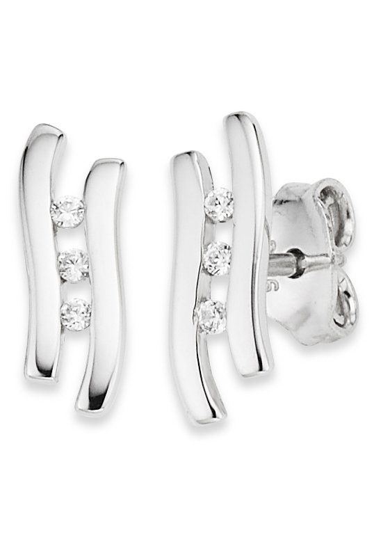 Bruno Banani Paar Ohrstecker Schmuck Geschenk Silber 925 Ohrschmuck Ohrringe Glitzerstein, mit Zirkonia (synth)