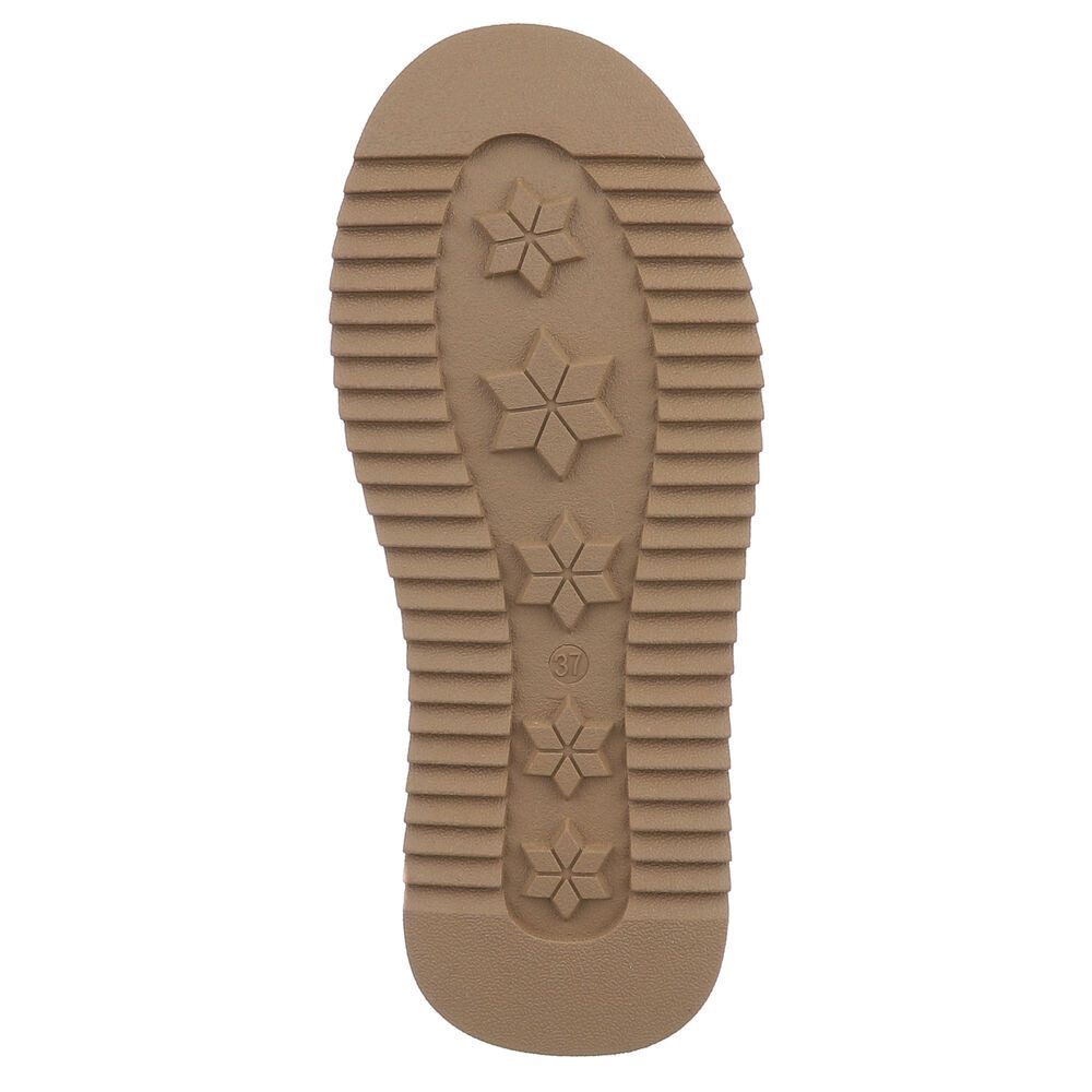Ital-Design Damen Leder Slip-On Stiefelette mit Profilsohle Snowboots (92214530) Flach Flache Stiefeletten in Hellbraun