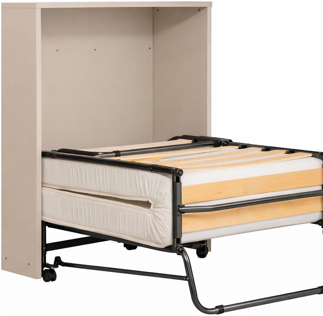 Home affaire Schrankbett Sognum als Gästebett nutzbar, Wandklappbett in Kommodenoptik (in den Farben weiß, schwarz und kaschmir erhältlich) inkl. Matratze, plat – Bild 5 von 5