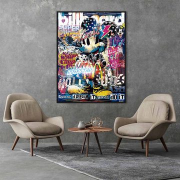 DOTCOMCANVAS® Leinwandbild, Micky Maus Leinwandbild Pop Art Collage Comic Pop Mouse