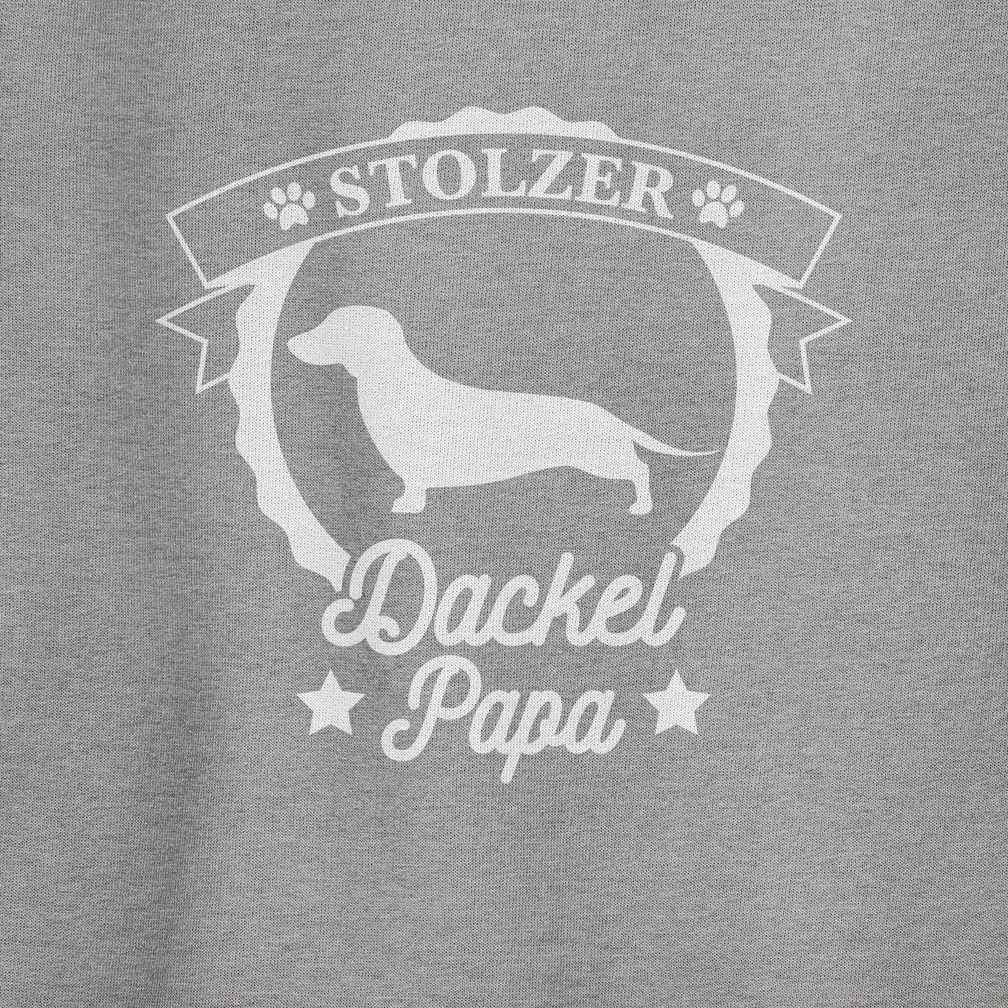 Shirtracer Sweatshirt Stolzer Dackel Papa für Grau Hundebesitzer (1-tlg) 1 meliert Geschenk