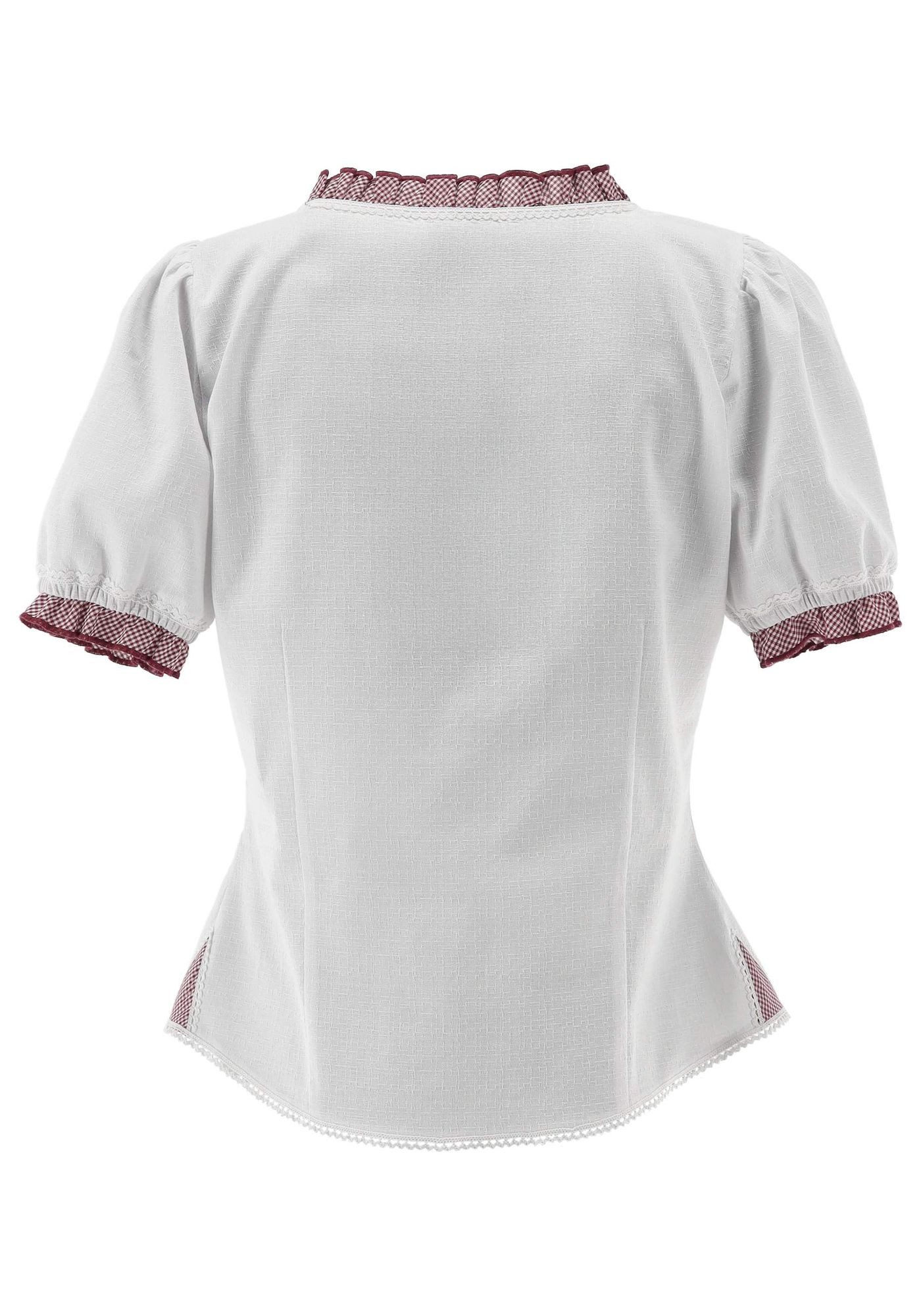 OS Trachten Trachtenbluse Fluspi Kurzarmbluse mit Rundhalsausschnitt in Kon günstig online kaufen