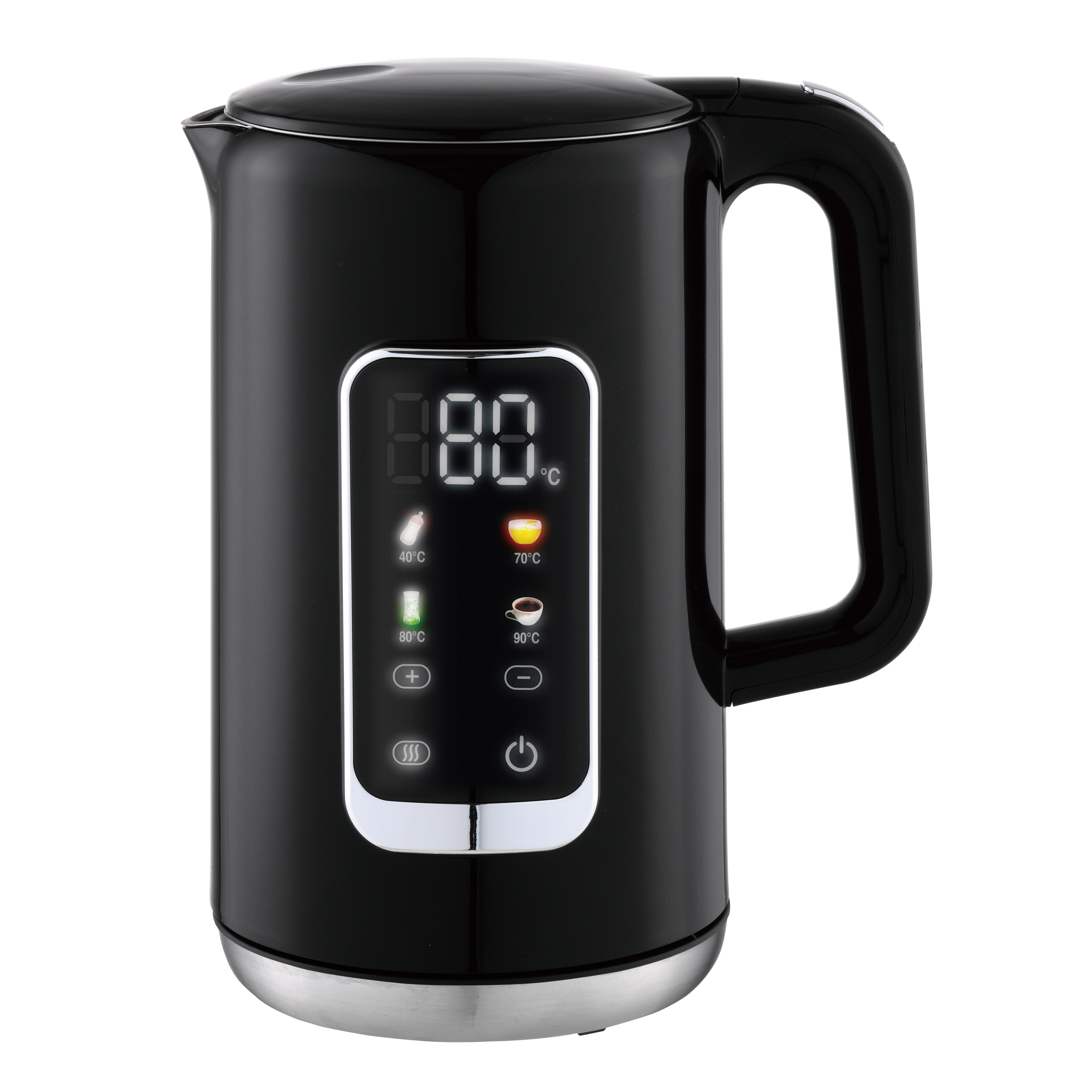 LMG Germany Wasserkocher Wasserkocher 2200 Watt 40–100 °C Digitalbildschirm Warmhaltefunktion, 2200 W, Cool-Touch-Gehäuse, Edelstahl innen, Temperaturwahl, Warmhaltefunktion