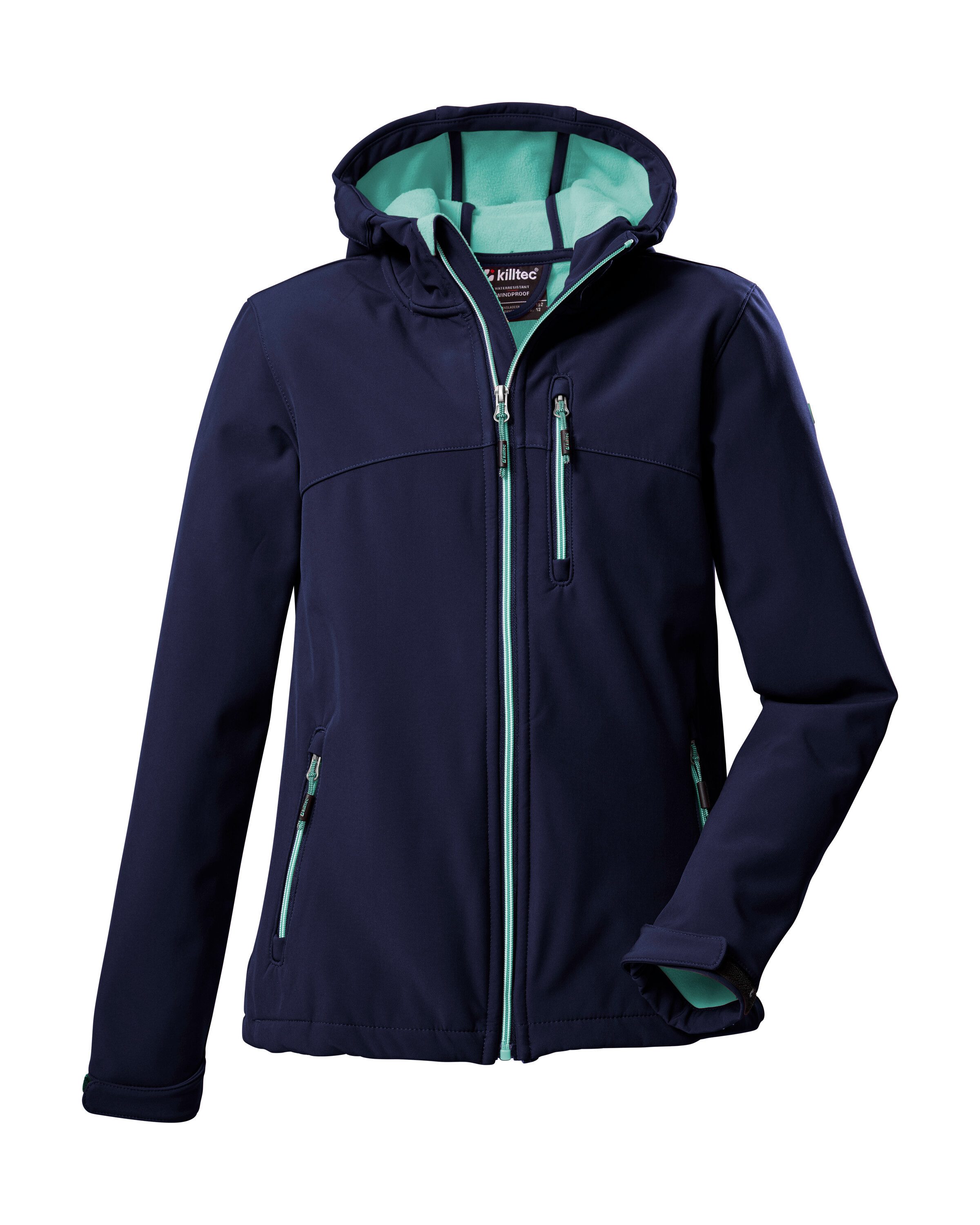 Killtec Softshelljacke Girls Softshelljacke Wasserabweisend, verstellbare Kapuze u Ärmel, Fleece-Innenfutter