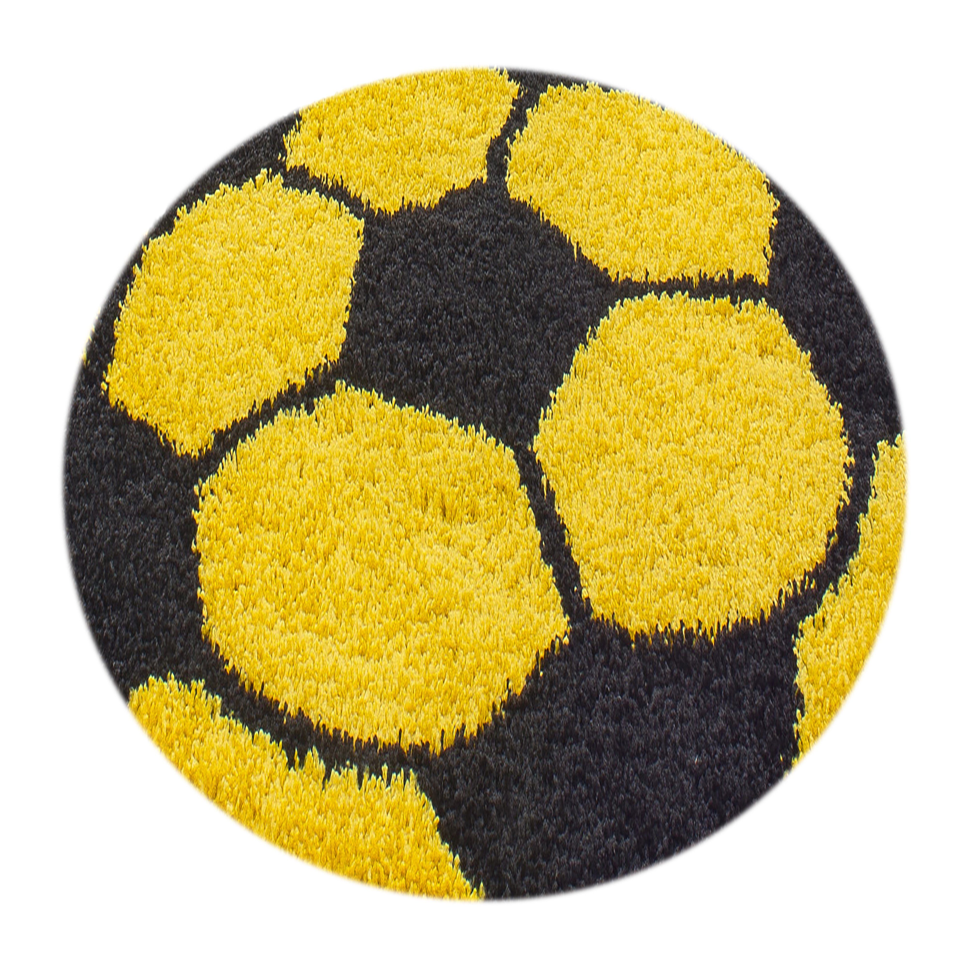 Stilvoll Günstig Kinderteppich für Spiel-Kinderzimmer Fußball-Design für Jungs und Mädchen, Rund, Höhe: 30 mm