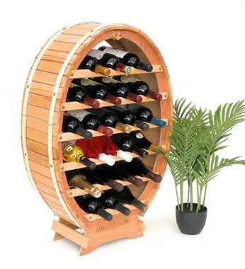 DanDiBo Weinregal Weinregal Weinfass aus Holz für 24 Flaschen Natur Lackiert Bar Flaschenständer Weinständer Fass Regal