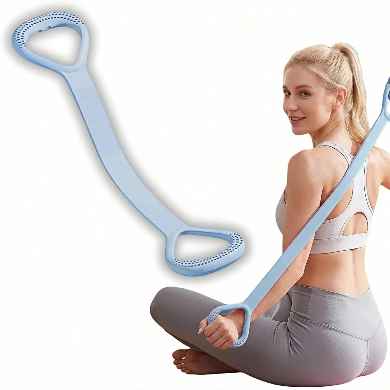 MOPUEA Figur-8 Fitnessband Widerstandsband für Stretching Yoga und Training Fitnessband 1-teiliges Figur-8-Fitnessband für Stretching Yoga und Fitnesstraining, Kompaktes Trainingsband für Stretching Mobilität und Oberkörperübungen, Flexibles Figur-8Design leicht kompakt dehnbar und gut transportierbar