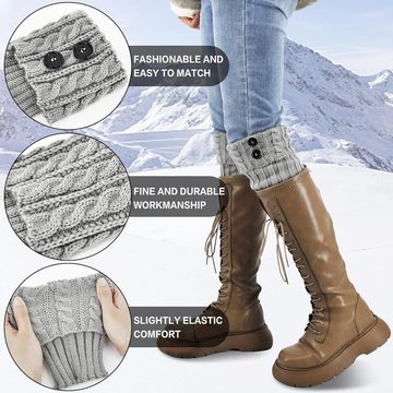 BOTC Beinstulpen Winter Beinstulpen Frauen(Set, 3 Paar), Gestrickte Leg Warmers