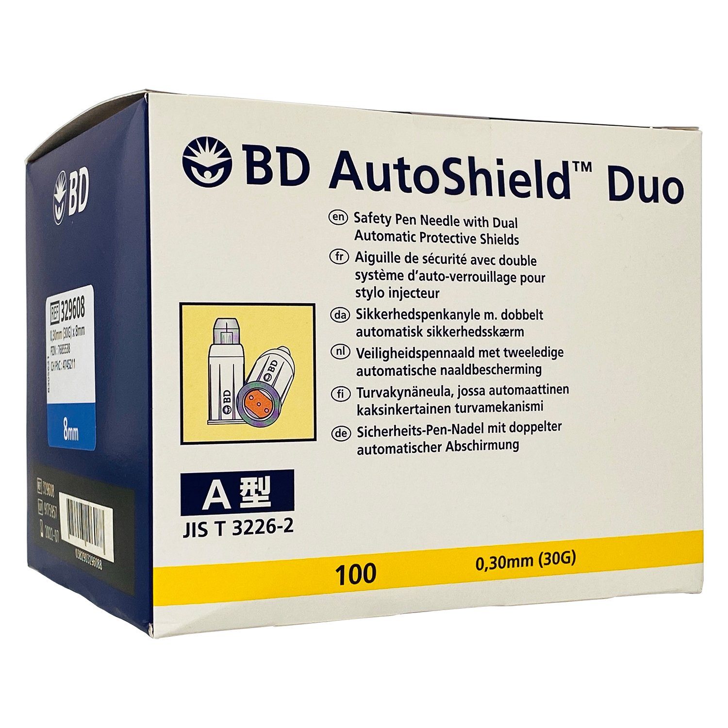 Becton Dickinson Ланцети BD AutoShield DUO Sicherheits-Pen-Nadel 8 mm, 30,00G, 100 St., Spar-Set, Automatische doppelte Abschirmung, 100 tlg., Kompatibilität mit allen gängigen Insulinpens