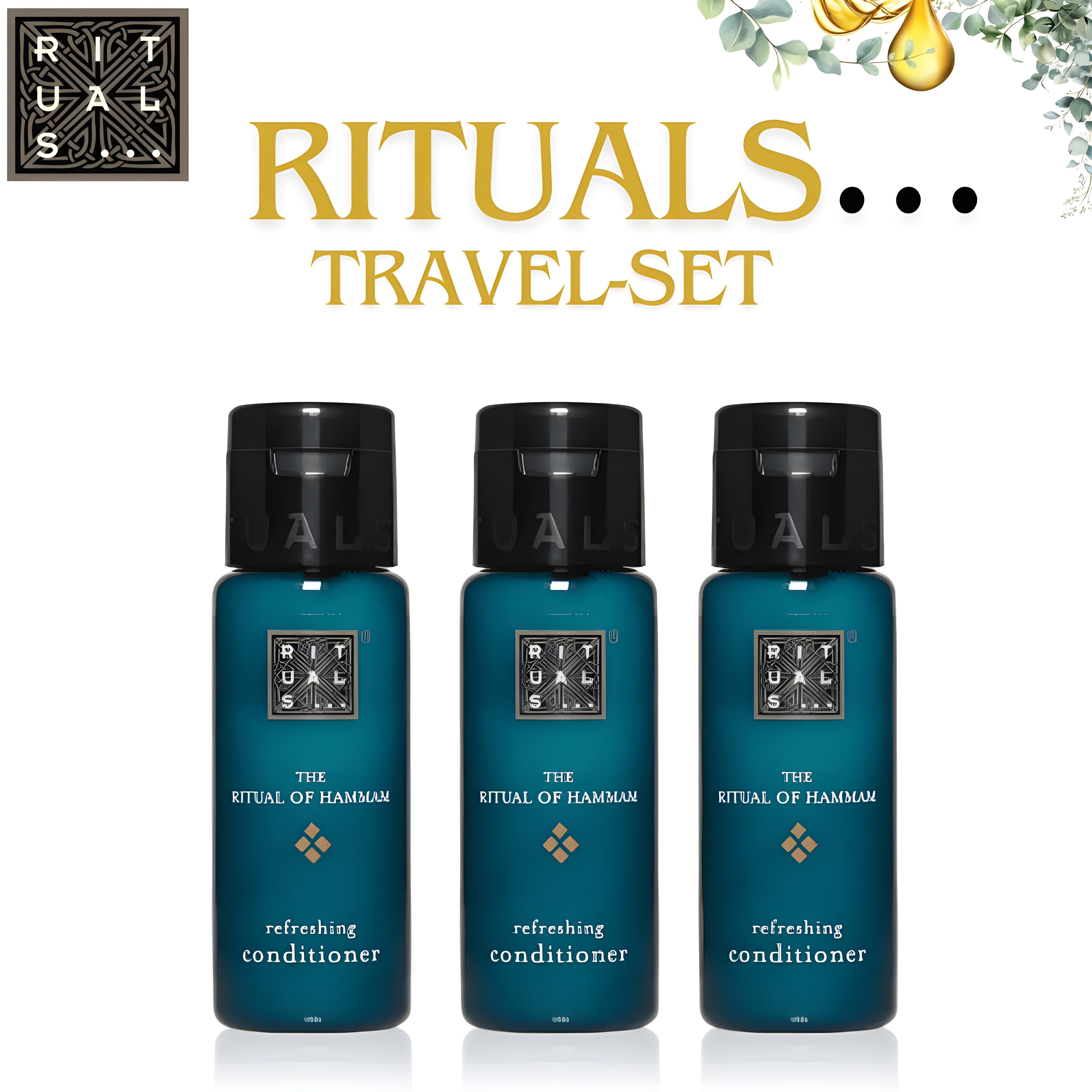 Rituals Haarpflege-Set The Rituals of Hammam Travel Set, Ideal zum Reisen, mit Arganöl & Eukalyptus Wellness für Kopfhaut und Haar