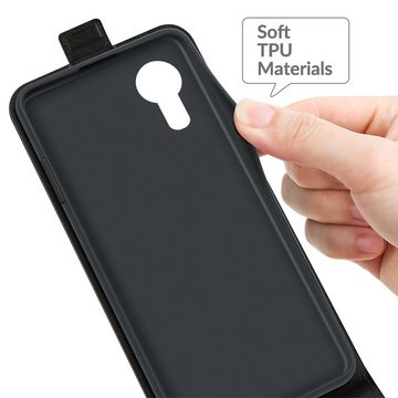 Wigento Handyhülle Fliptasche Premium Schwarz für Samsung Galaxy Xcover 5 / 5S Hülle Case Cover Schutz Zubehör Etui Neu